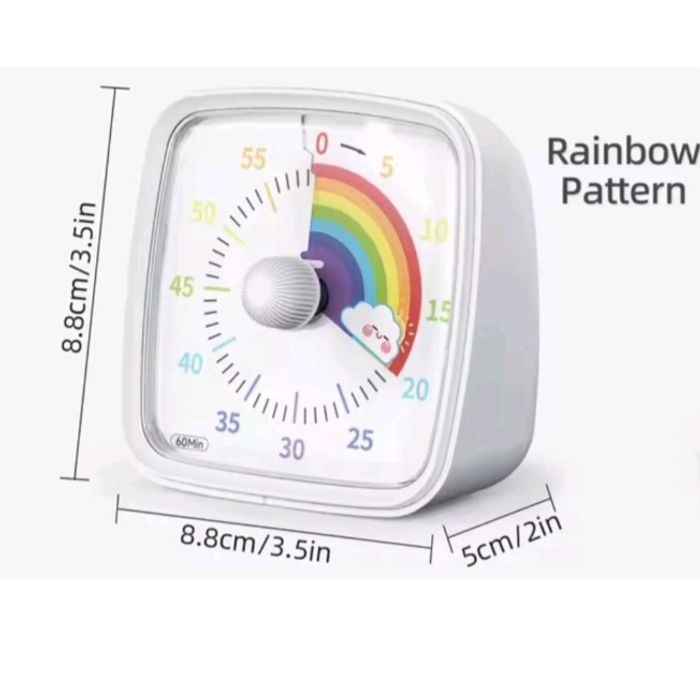 Lot de 2 Minuteur timer visuel pour enfant motif arc en ciel 🌈 neuf - photo numéro 4