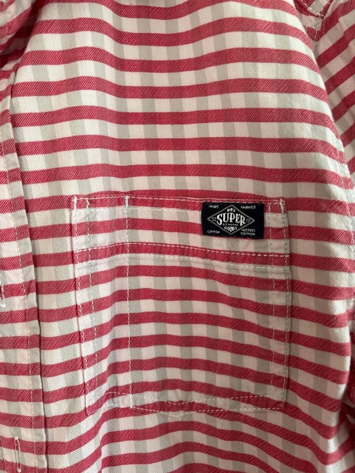 Chemise rouge à carreaux superdry taille M - photo numéro 3