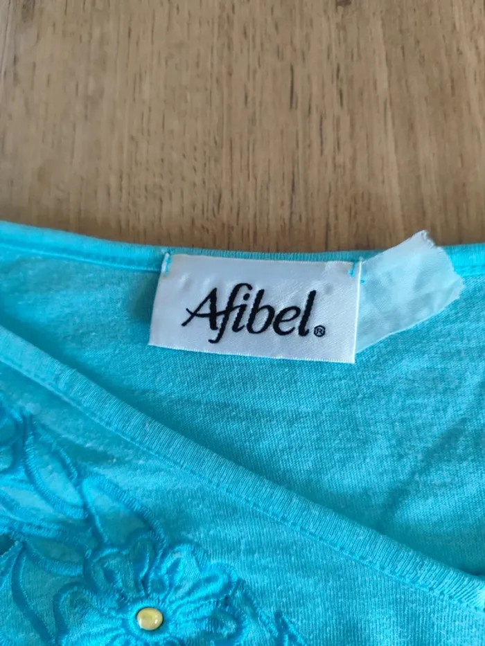 Blouse Afibel Bleue Turquoise Taille M - Parfaite pour l'été ! À saisir vite ! - photo numéro 5