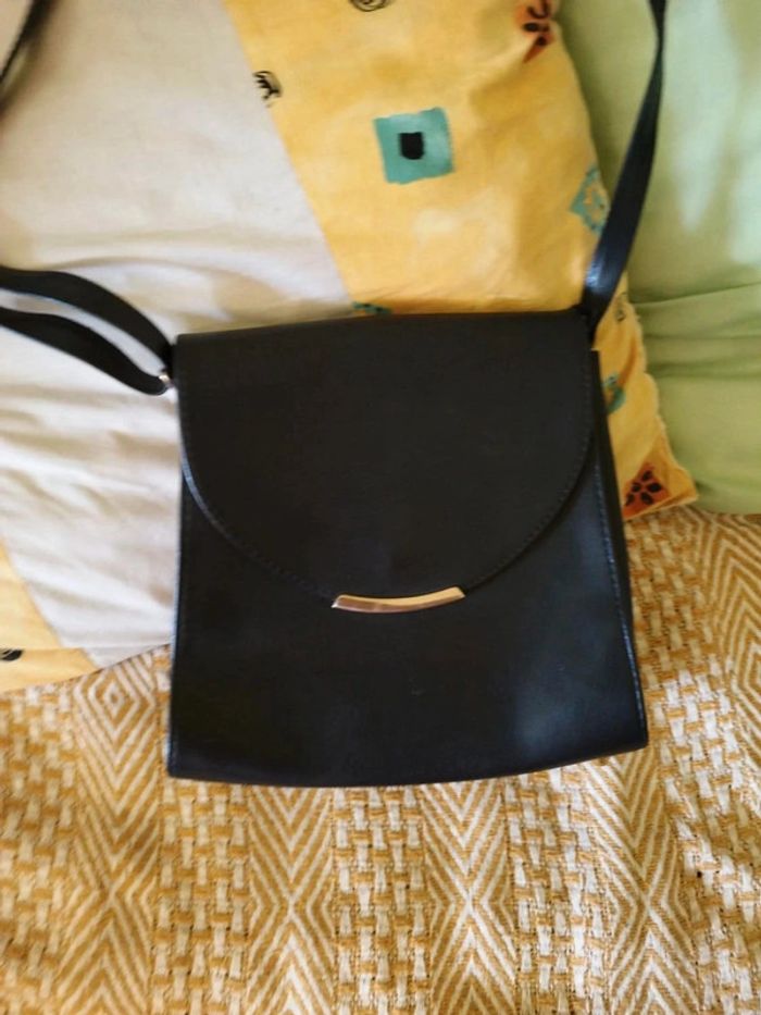 Sac noir bandoulière carré vintage y2k vintage - photo numéro 3