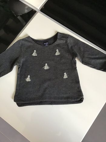 Tee shirt a pompons argentés 6 mois