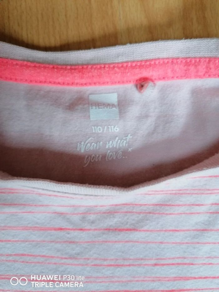 T-shirt Hema rose orange 110 116 cm - photo numéro 3