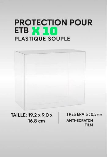 Pokémon Protections souples transparentes pour ETB Pokemon – Lot de 10 coffrets dresseur d'élite