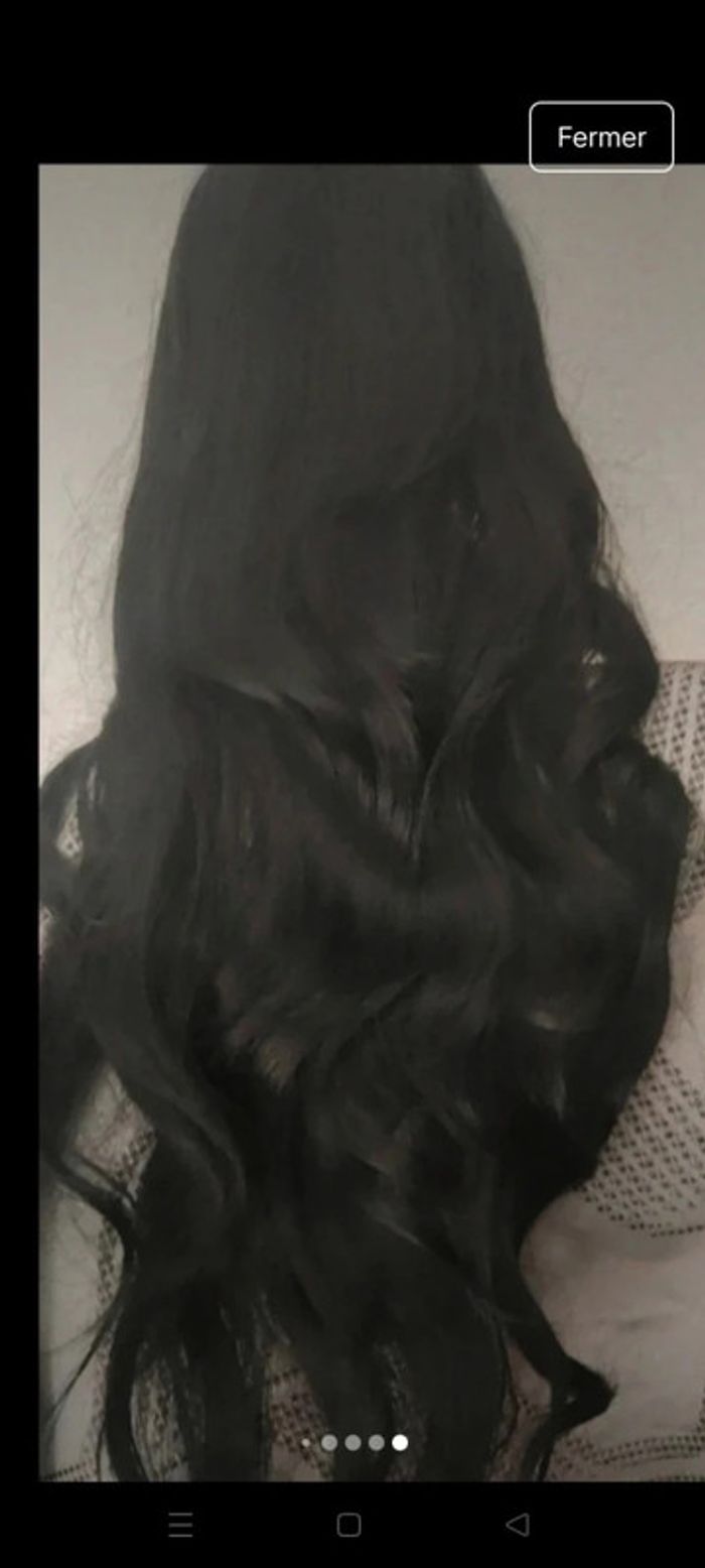 💯 promo 💯 Perruque Naturelle Noir Ébène Luxe Tendance - photo numéro 5