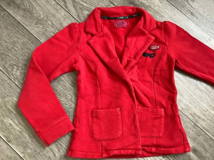 Veste rouge blazer  LCDP  4 ans - photo numéro 2