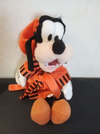 Doudou , peluche dingo et son peignoir, Disney, orange, noir