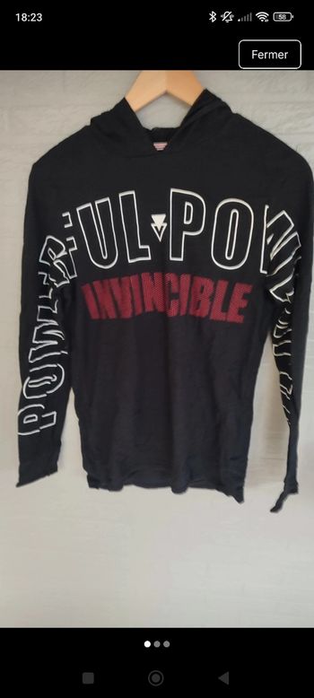 Tee shirt manches longues a capuche t 16 ans 