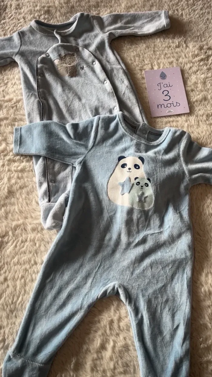 Pyjamas velours 3 mois