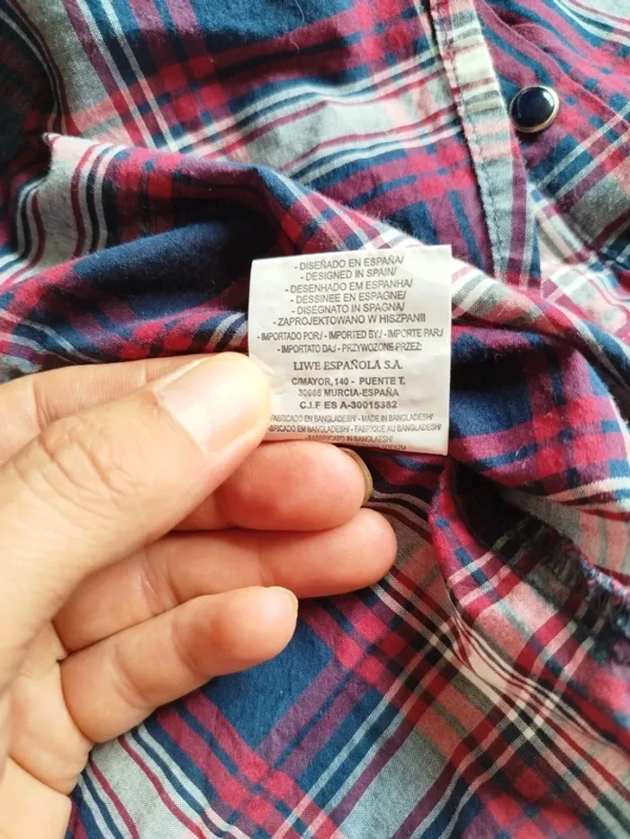 Chemise à carreaux manches longues femme Inside taille M - photo numéro 4