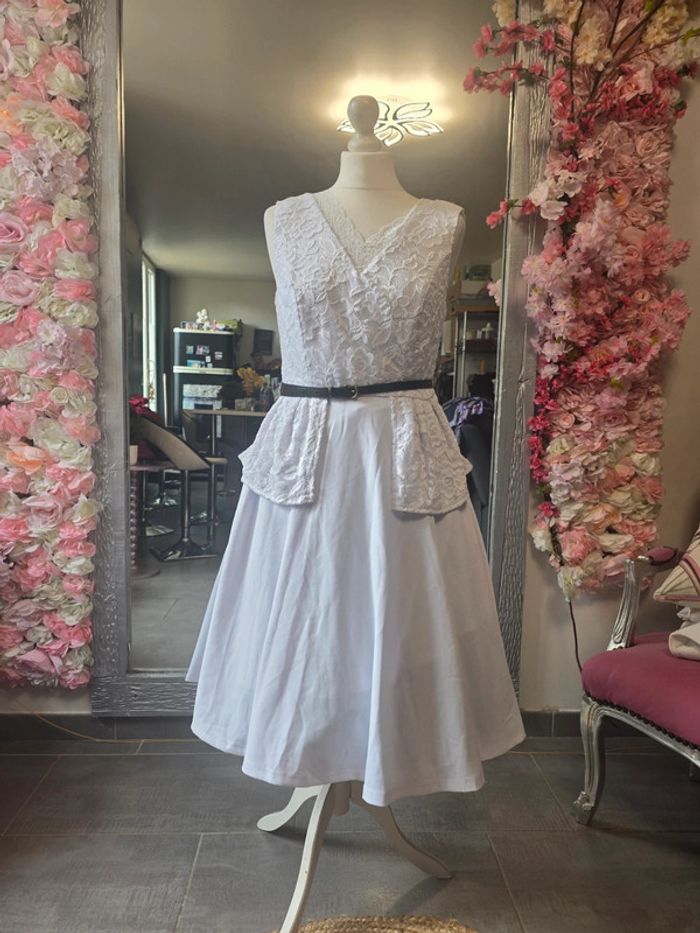 Robe retro vintage annes 50/60 élégant taille M+ ceinture - photo numéro 2