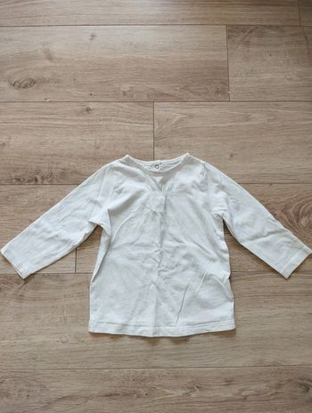 T-shirt manches longues Vertbaudet blanc fille 18 mois