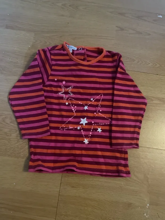 Tee shirt manches longues fille 9 mois