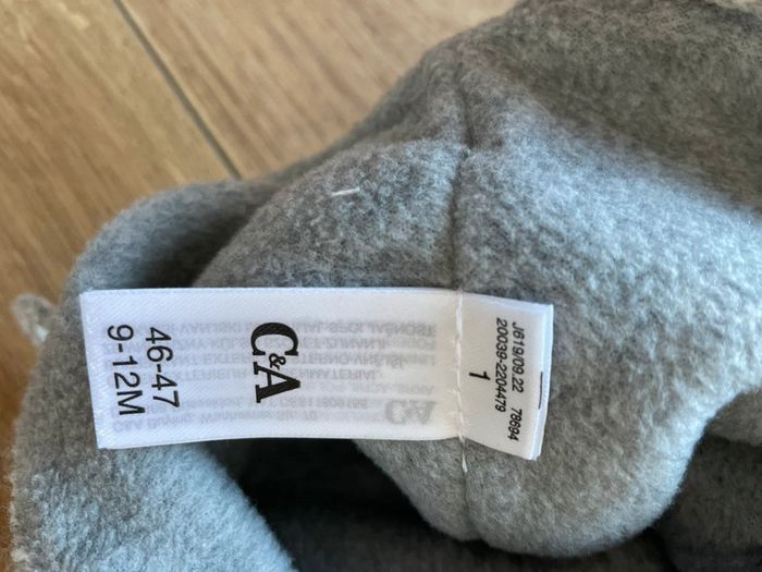 Neuf Bonnet bébé hiver molletonné taille 46-47 ourse gris - photo numéro 3