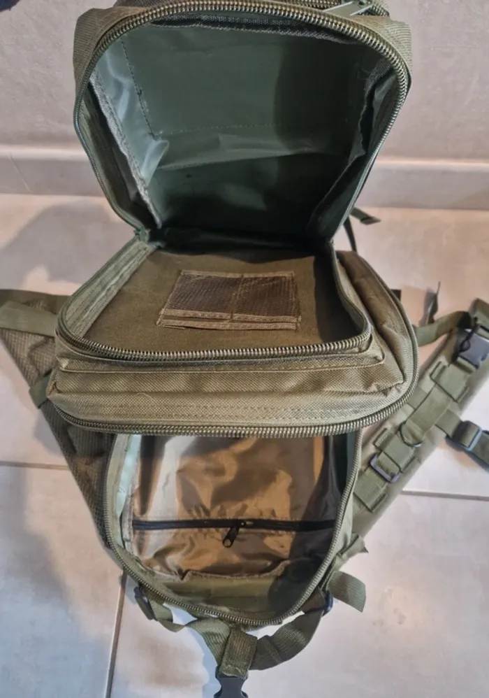Sac à dos multipoches tactique kaki vert 30l - photo numéro 6