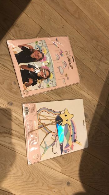 2 pochettes photobooth licorne