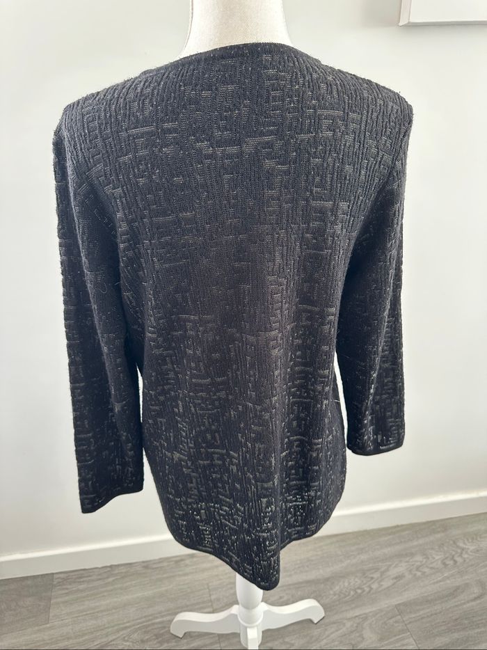 Pull en laine mérinos noir et doré Mamut vintage t40 l - photo numéro 5