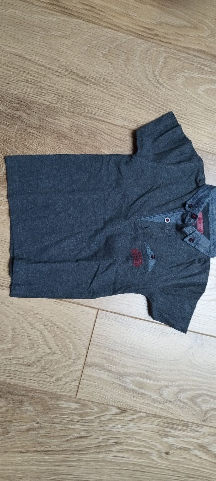Polo manches courtes gris anthracite In Extenso - 5 ans