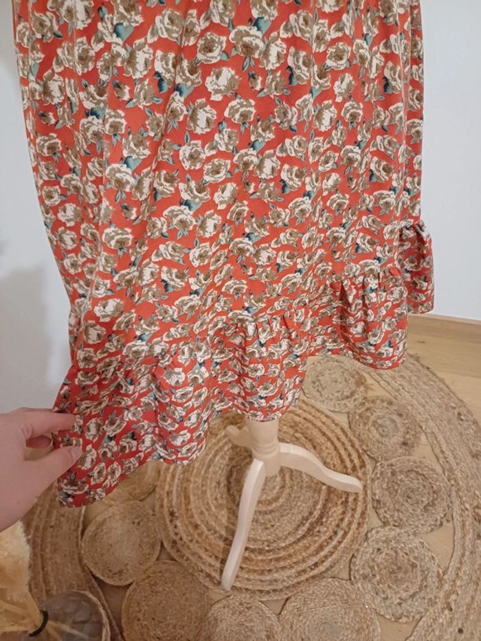 Robe rouge/orange Fleurie Shein taille L 40 - photo numéro 4