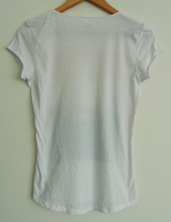 T shirt blanc imprime multicolore. Venice. California. Coton. Taille 38 - photo numéro 4