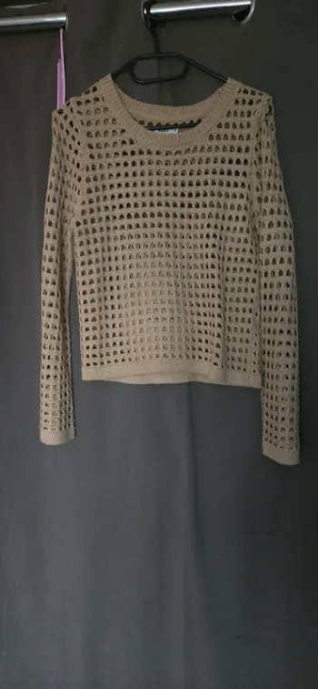 Pull maille beige S/16 ans