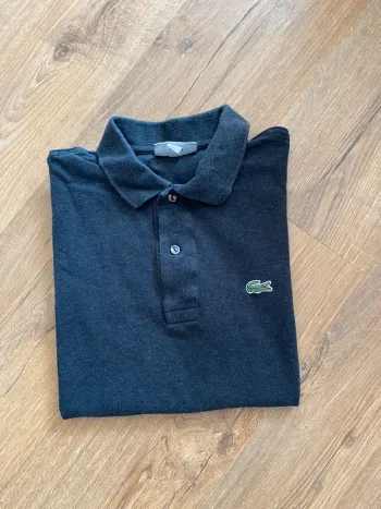 Polo Lacoste homme gris anthracite – Taille S – Authentique – Boutons nacrés