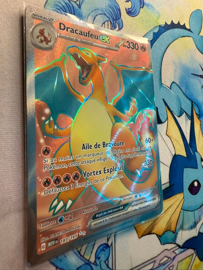 Carte Pokémon Dracaufeu EX 183/165 Full Art MEW 151 FR - photo numéro 5