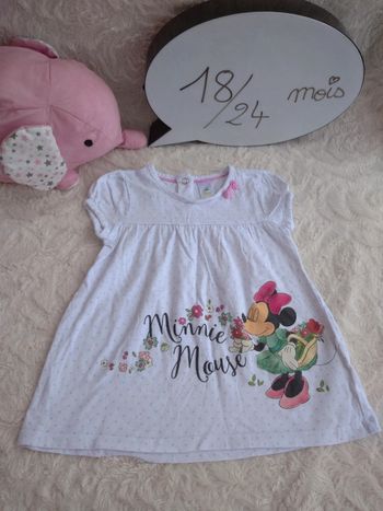 Robe courte ou tunique longue Fille 18/24 mois Minnie Mouse Disney Baby 100% coton