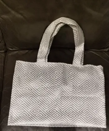 Sac fourre-tout / Tote bag "Liu Jo" gris motif géométrique