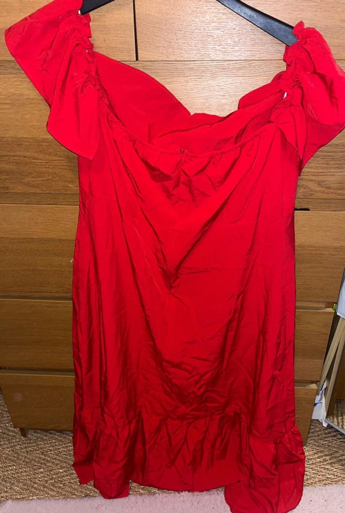 Robe longue froncée col bardot à volants Shein - photo numéro 4