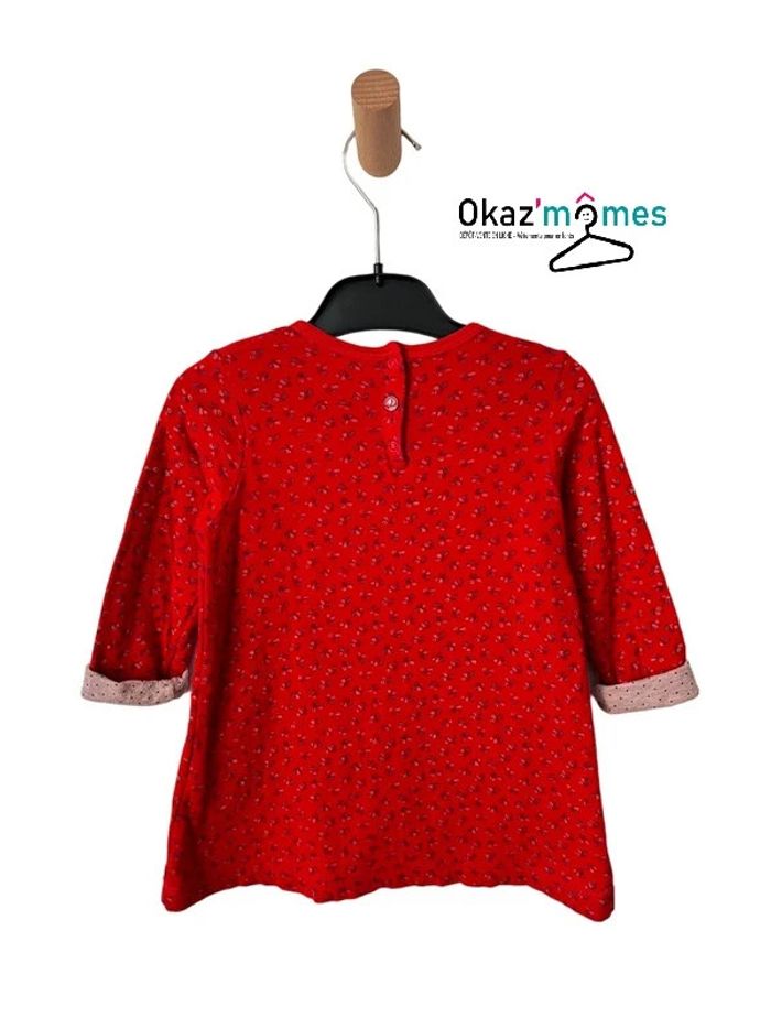 Robe à manches longues rouge, motif liberty - Petit Bateau 18 mois - photo numéro 3