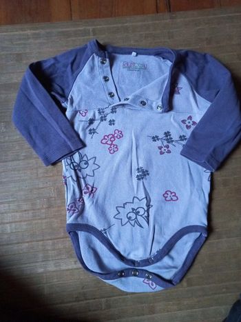 Joli body mauve coton biologique 12 mois