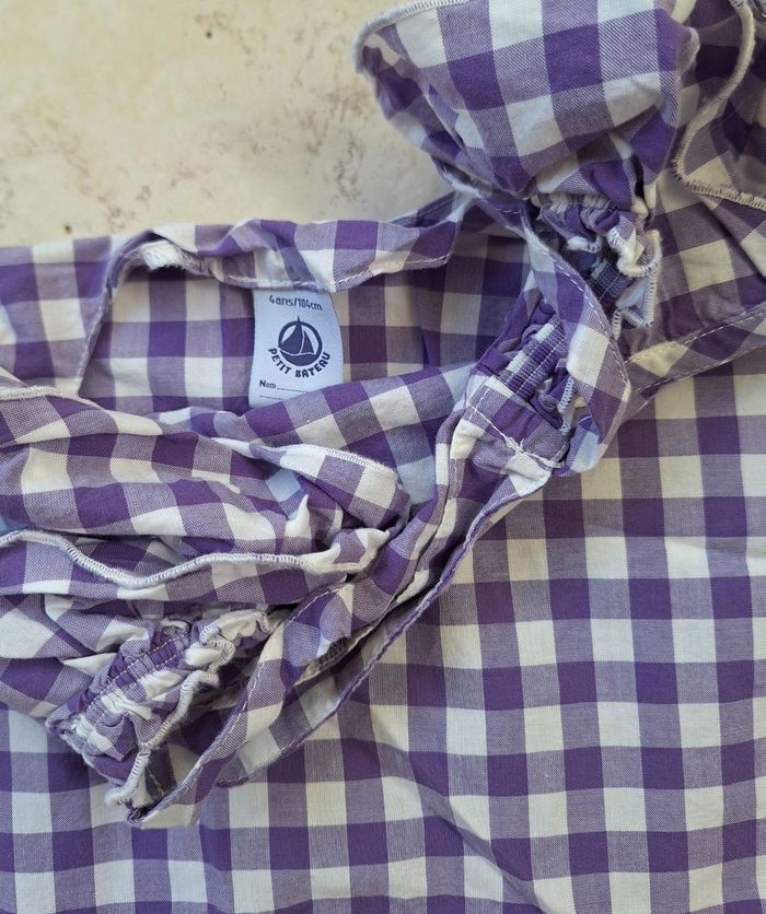 Blouse d'été à carreaux Petit Bateau - 4 ans - photo numéro 3