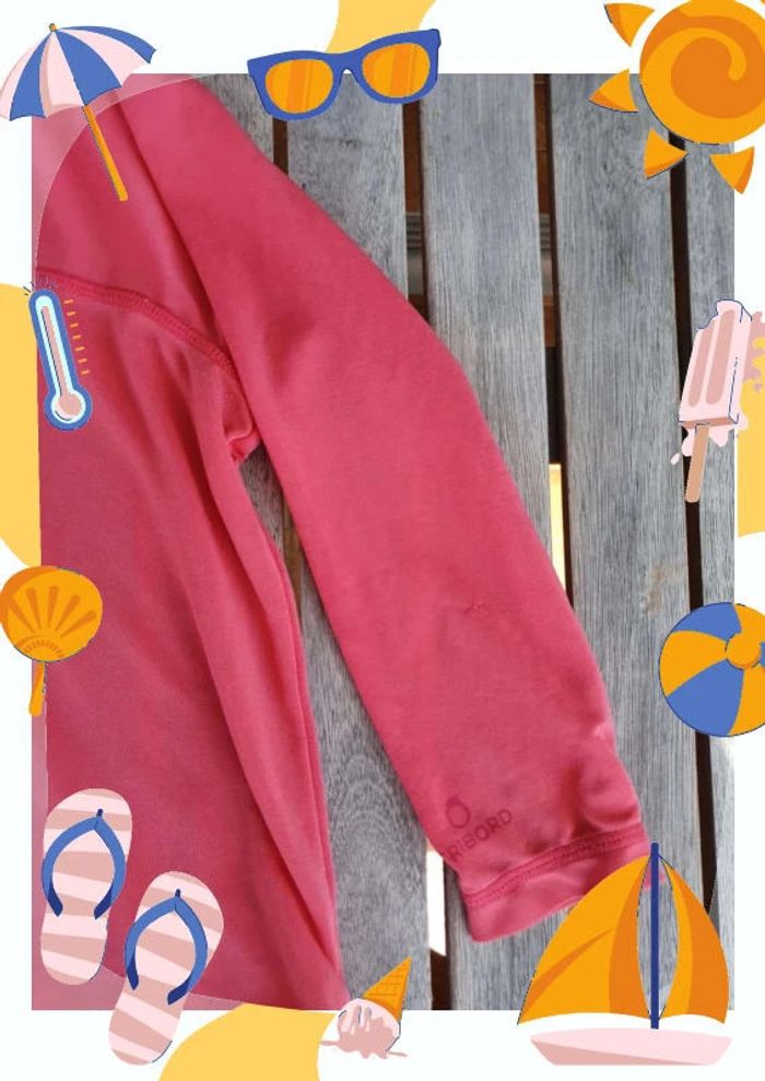 Tee shirt rose manches longues tribord decathlon fille taille 18 mois - photo numéro 5