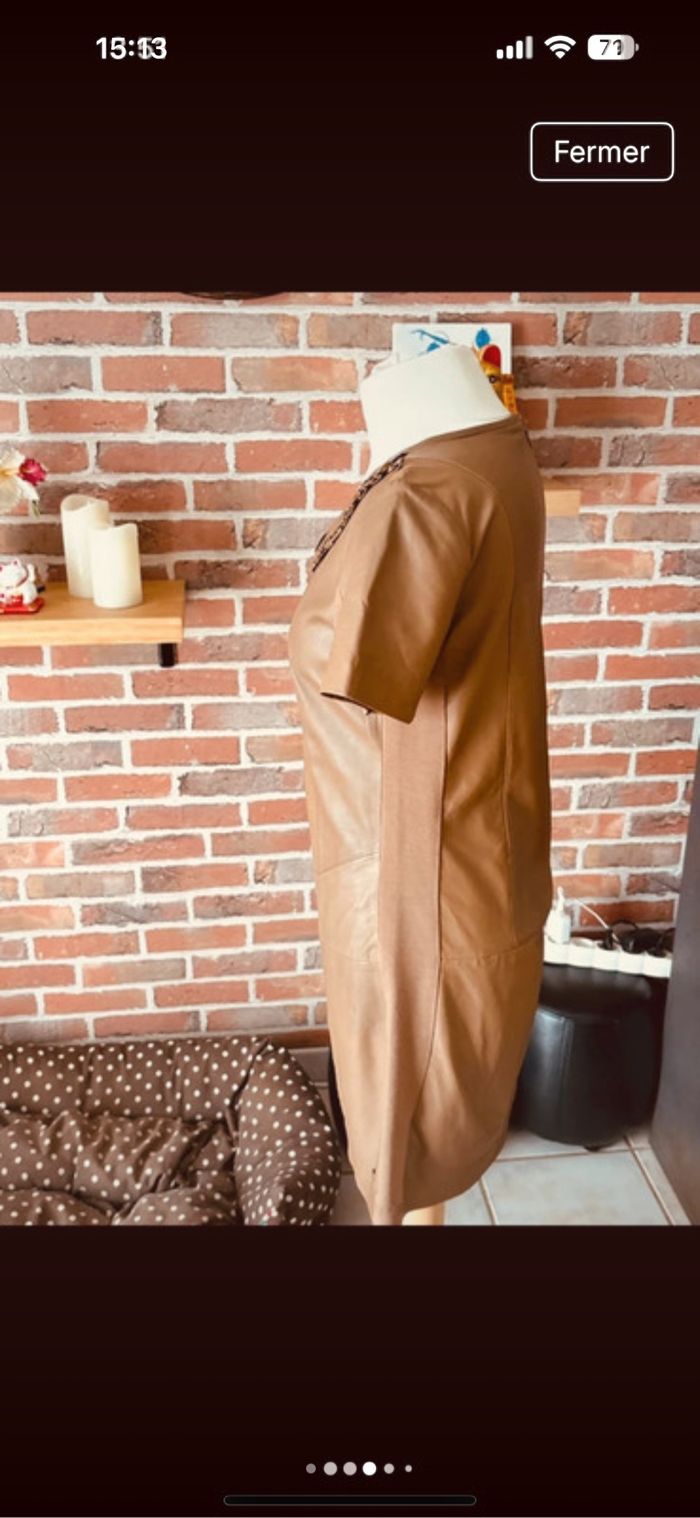 Robe cuir DDP camel taille 38 - photo numéro 5