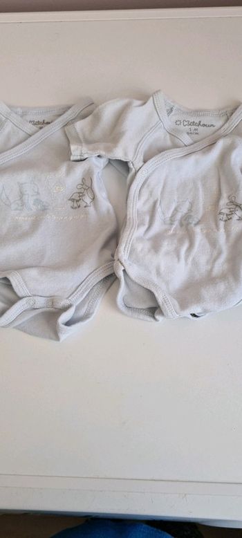 Lot bodies bleu clair manches mi longues
