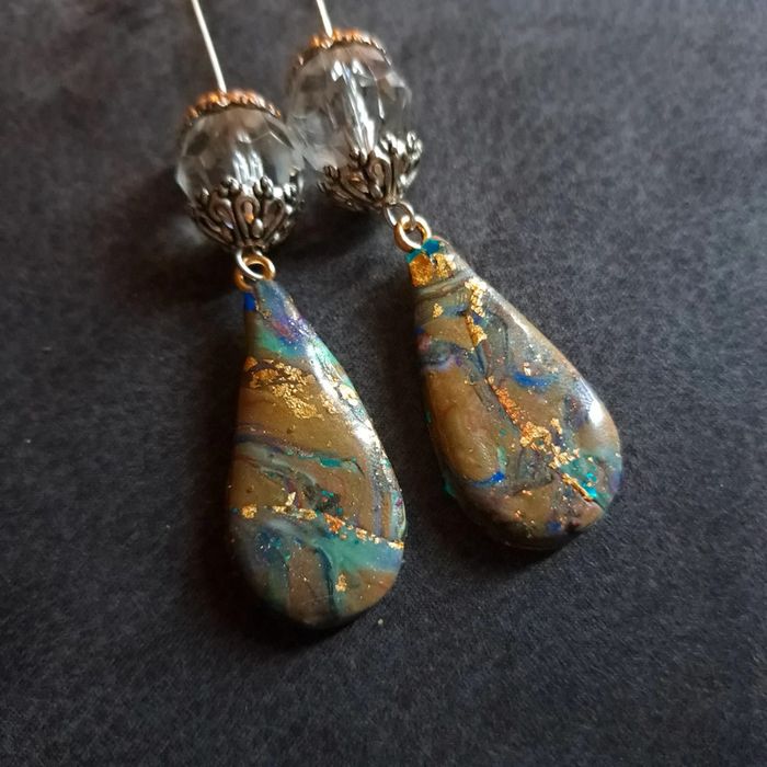Boucles d'oreilles pendante forme gouttes - photo numéro 8