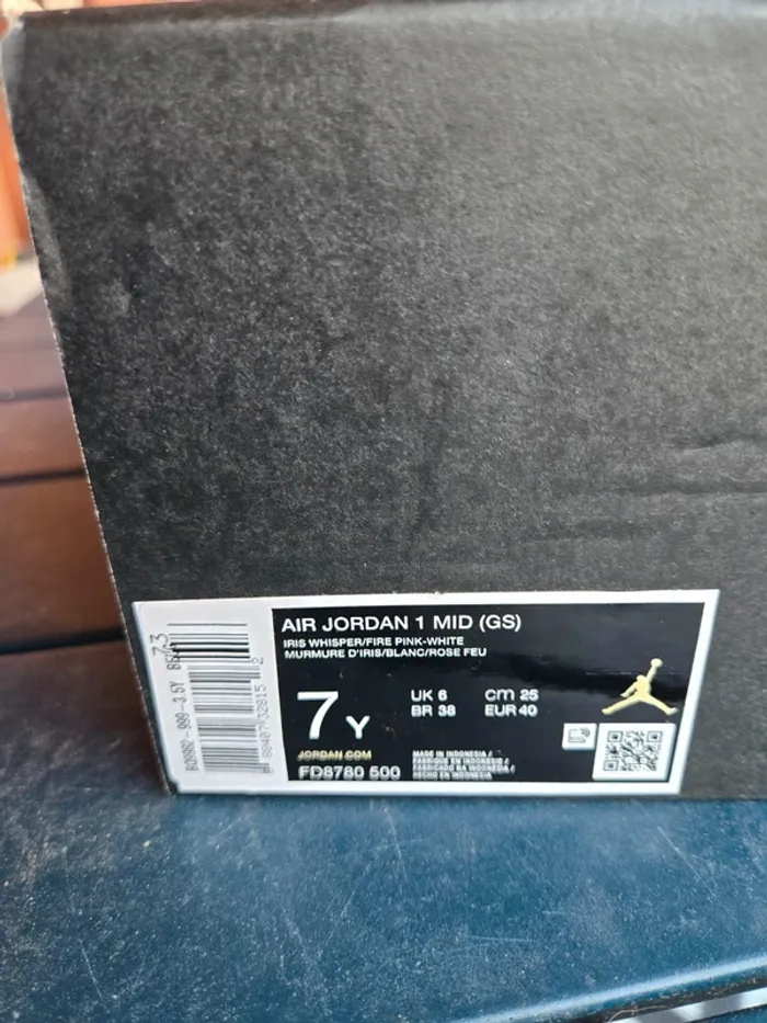 Nike air Jordan 1 Mid femme taille 40 neuves blanc rose fuchsia - photo numéro 8