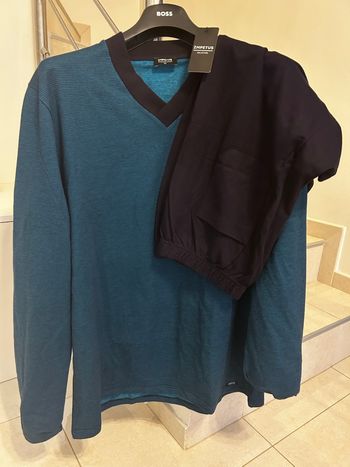 pyjama 2 pièces long homme 100% coton Impetus taille XXL bleu neuf