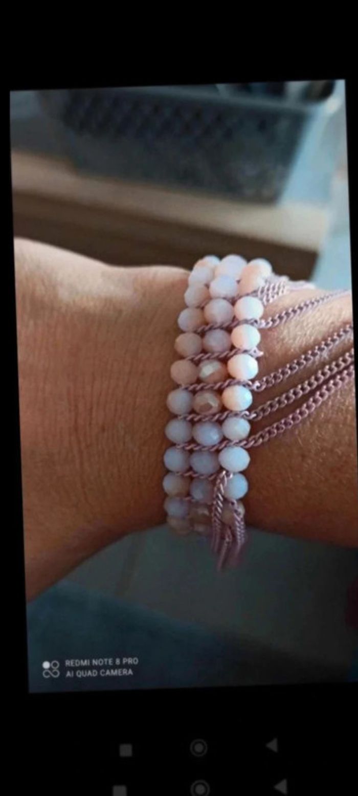 Bracelet élastique rose clair - photo numéro 4