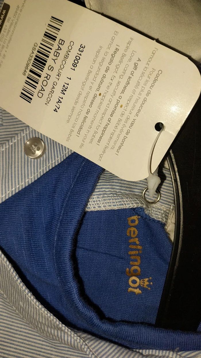 Combinaison/ salopette/ ensemble esprit marin Berlingot neuf avec étiquette 12 mois - photo numéro 9