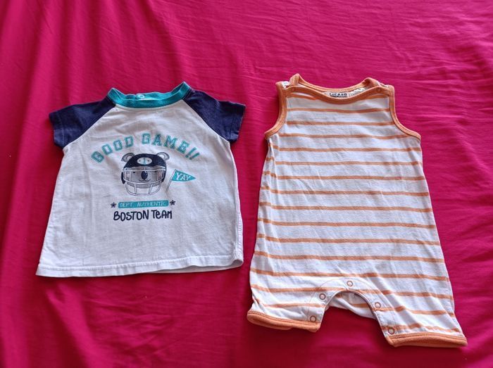Barboteuse et t-shirt 6 mois