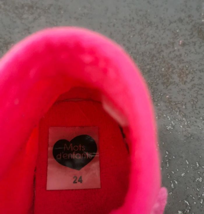 Chaussons à scratchs roses bébé fille 24 - photo numéro 3