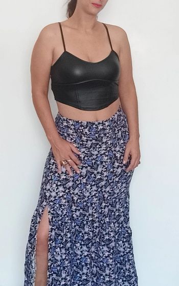 Jupe longue fleurie fendue taille 38