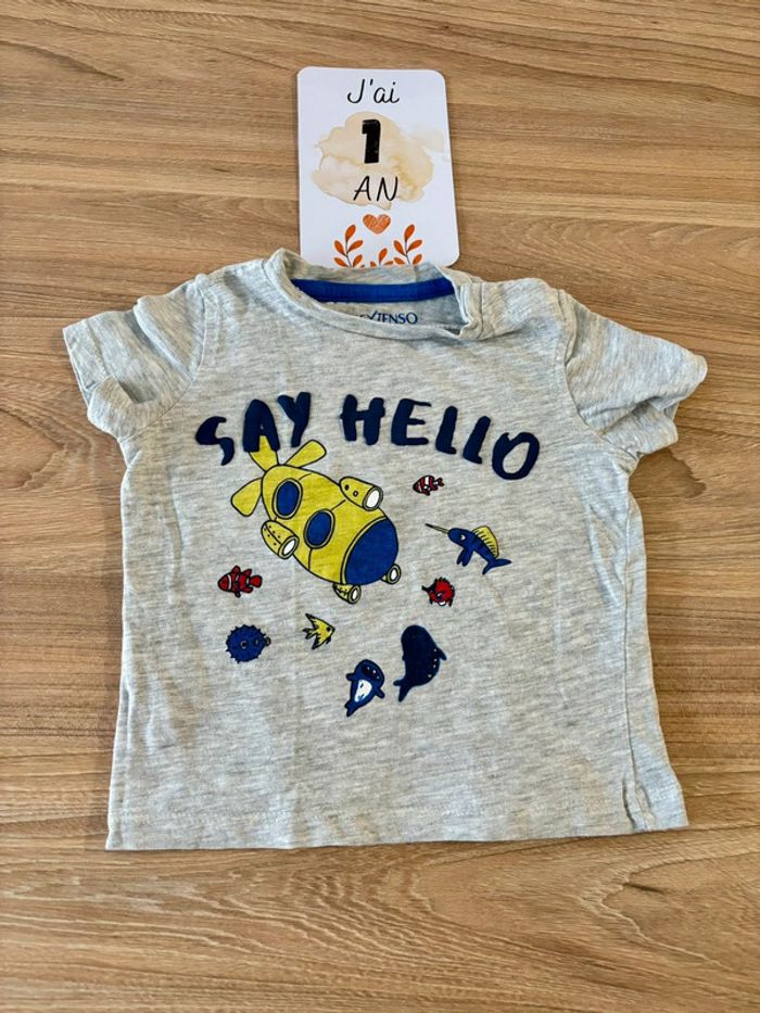 Lot T-shirt manches courtes été bébé garçon 12 mois - photo numéro 5