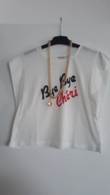 T-shirt à emmanchure large avec inscription