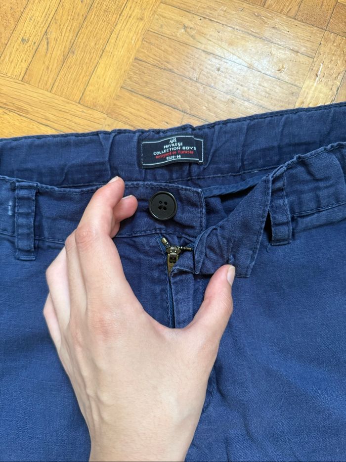 Short marine garçon en lin et en coton, très bon état, T . 14 ans - photo numéro 4