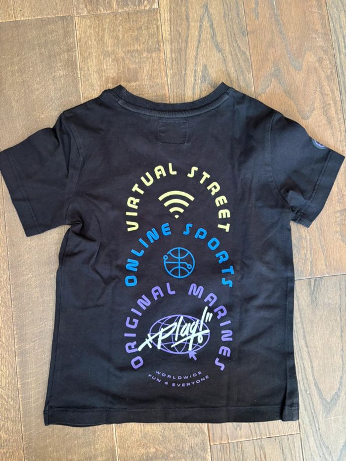 T-shirt mc 6 ans neuf noir et fluo - photo numéro 4