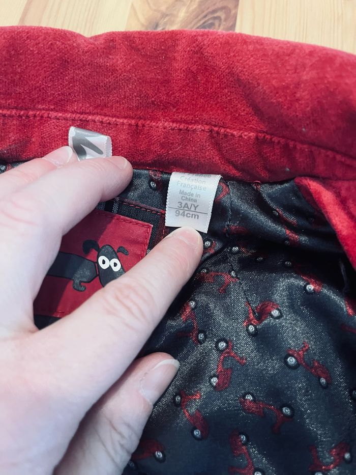 Jolie veste en velours rouge okaidi - photo numéro 3