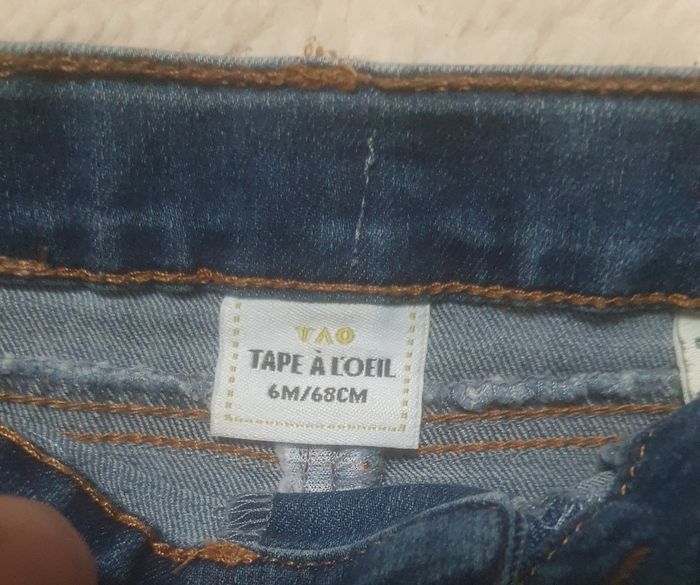 Lot de deux jeans type slim 6 mois - photo numéro 8