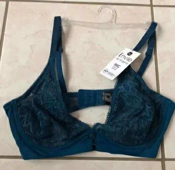 Soutien-gorge Envie de lingerie bleu salomé 90C Neuf avec son étiquette